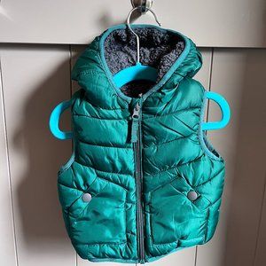 M&S Green Fleece-Lined Puffer Vest